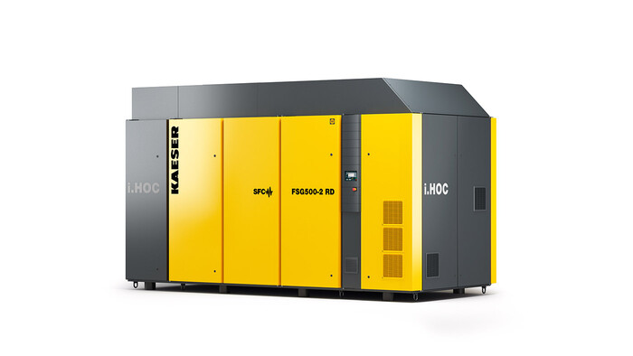 Kaeser FSG series dry running rotary screw compressor with integrated i.HOC rotary dryer