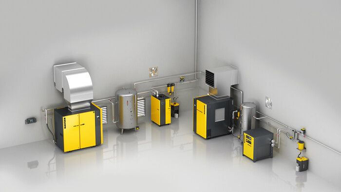 An optimally adapted, holistic solution - a complete Kaeser compressed air system including boosters, meeting low and high pressure demands