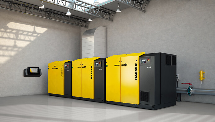 Multiple Kaeser rotary screw blower system