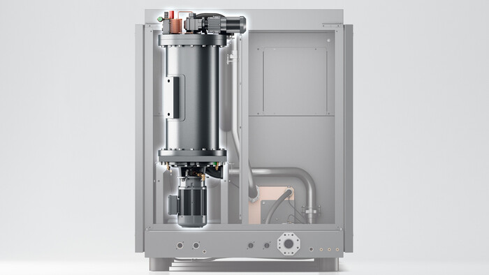 The i.HOC dryer is integrated into Kaeser’s dry-running rotary screw compressor