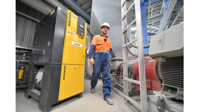 One of the existing Kaeser compressors that was already onsite and working reliably at Golden Bay Cement