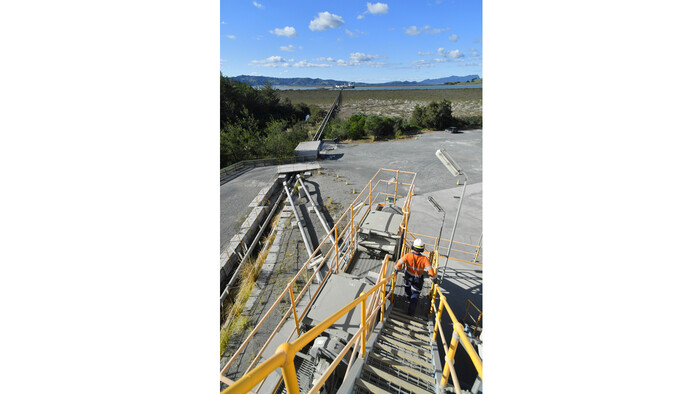 Compressed air is an essential utility at Golden Bay Cement, pictured the point of discharge from the Bulk Finished Product Silos
