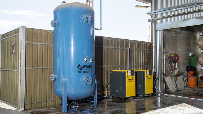 Kaeser SK 25 rotary screw compressor at Teusner Wines