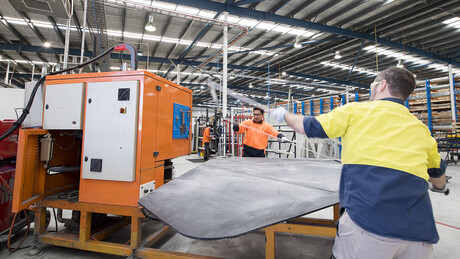 Welding a frame at Prowler Proof utilising a Kaeser compressed air system