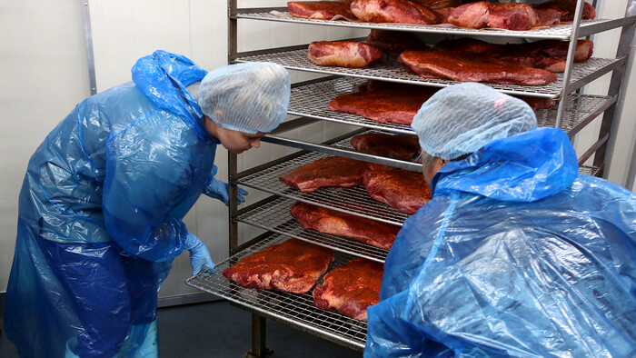 Meat at Texas BBQ Foods ready for smoking