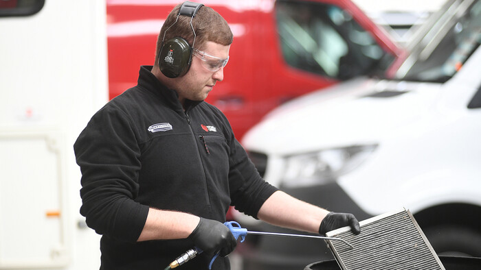 Kaeser compressed air powering a tool at Trucks & Trailers