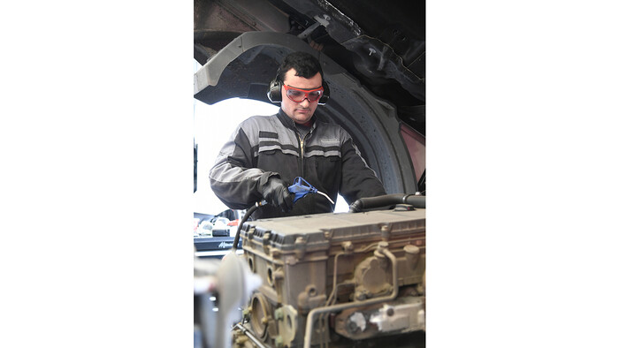 Kaeser compressed air powering a tool at Trucks & Trailers