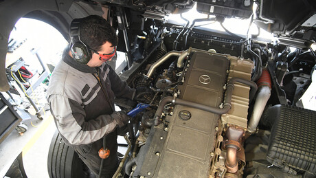 Kaeser compressed air powering a tool at Trucks & Trailers